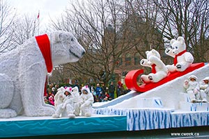Bears on Santa Claus parade