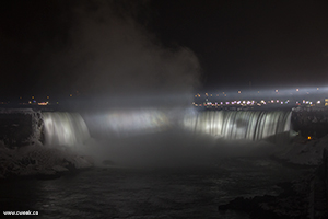 Freezing Niagara Falls at night
