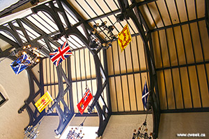 Flags under the roof