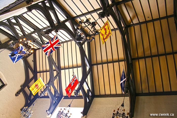 Flags under the roof